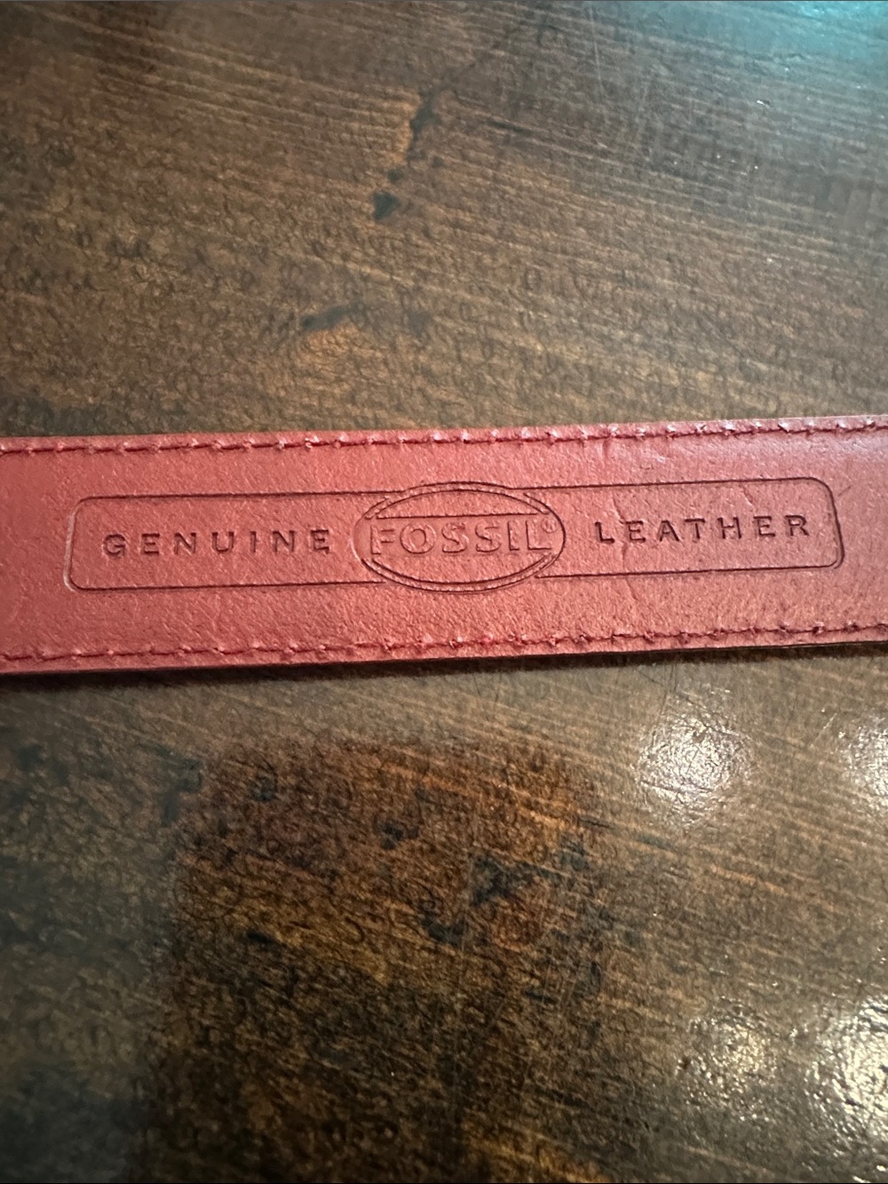 Fossil red Leather gold silver Buckle Women’s M belt - Picture 11 of 13